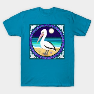 Moonlight Pelican Mandala T-Shirt